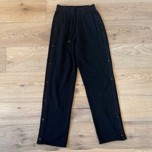 ALO Black wide leg sweat pants with side buttons
